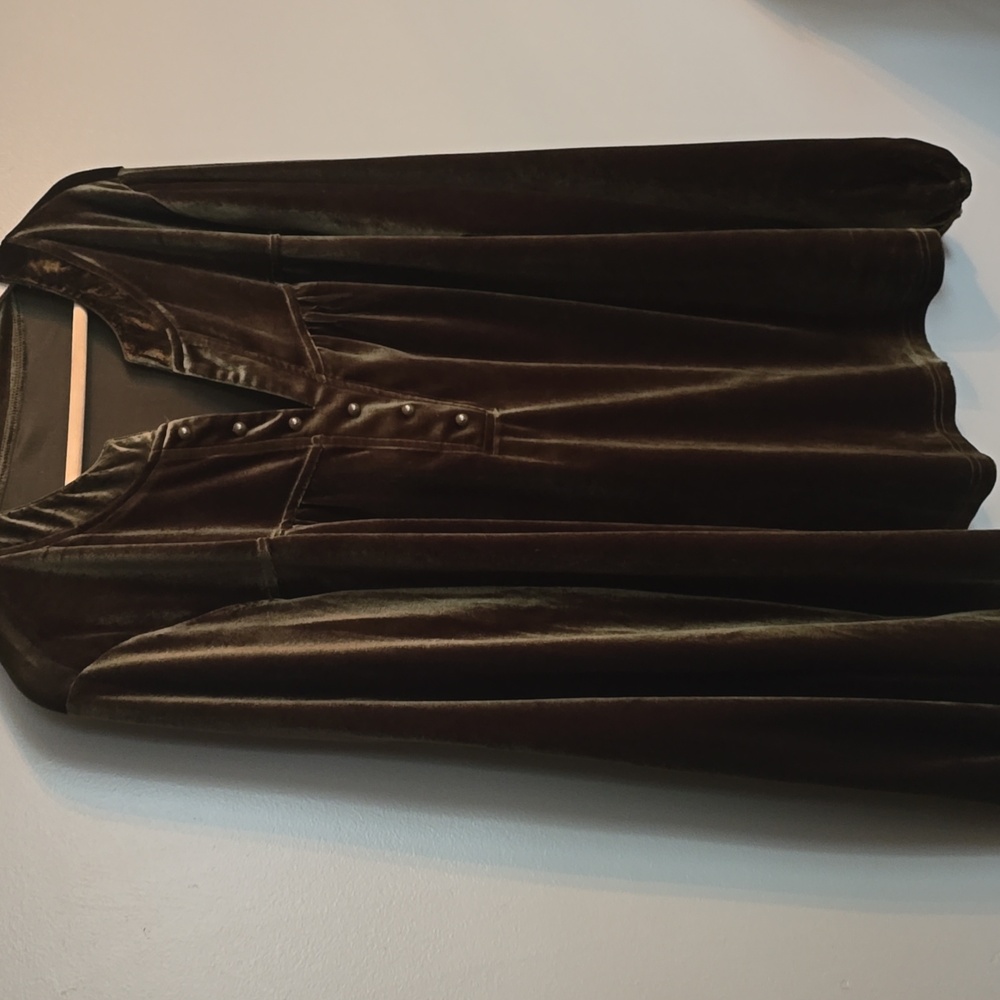 Velvet Balloon Sleeve Top - Picture 2 of 6